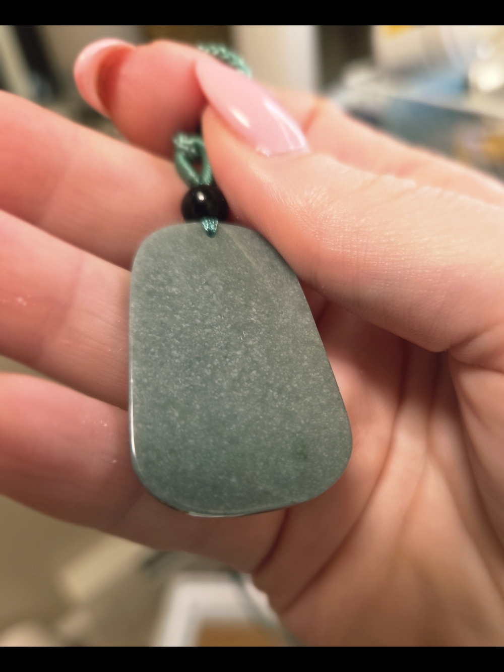 Green Grade A Jade Pendant Necklace - Landscape - Picture 5 of 5